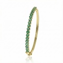 Pulseira 19 Esmeraldas Brasileiras Redondas 3,32ct em Ouro Amarelo 18k