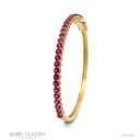 Bracelete 27 Rubelitas Redondas 3,20ct em Ouro Amarelo 18k