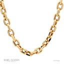 Corrente Elo Groumet GG com Fecho Gaveta 45CM 17,15G Ouro Amarelo 18K