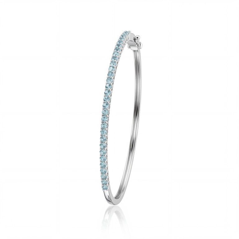 [064995] BRACELETE 31 TURMALINAS PARAIBAS REDONDAS 1,16CT 9,45G OURO BRANCO 18K - COLEÇAO CARIBBEAN BLUE