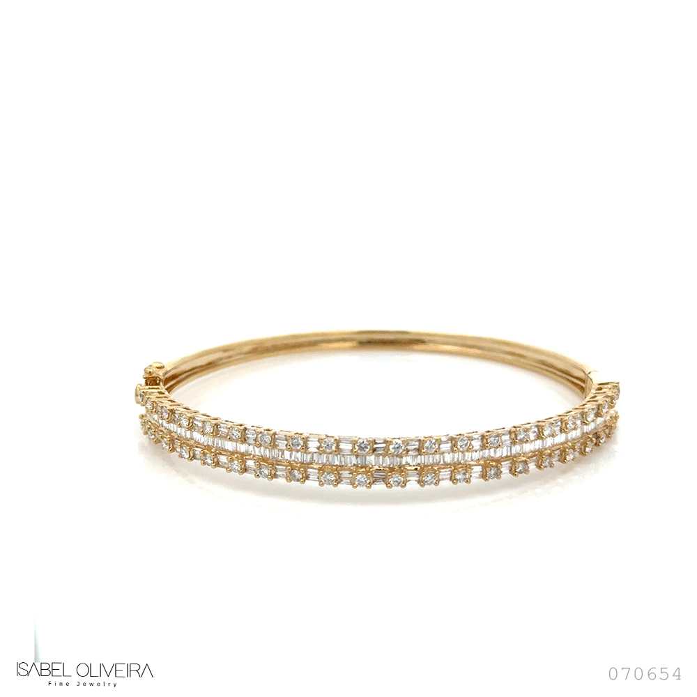 [070654] Bracelete 42 Brilhantes 0,78ct Diamantes Trapézio 0,96g 10,78g Ouro Amarelo 18k - Coleção Onassis