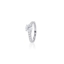 150-Anel Solitário 1 Brilhante 1,50ct H VVS1 10 Brilhantes 0,56ct H VS2 3,53g Ouro Branco 18k - Certificado EGL 1701860427 - Coleção Only You