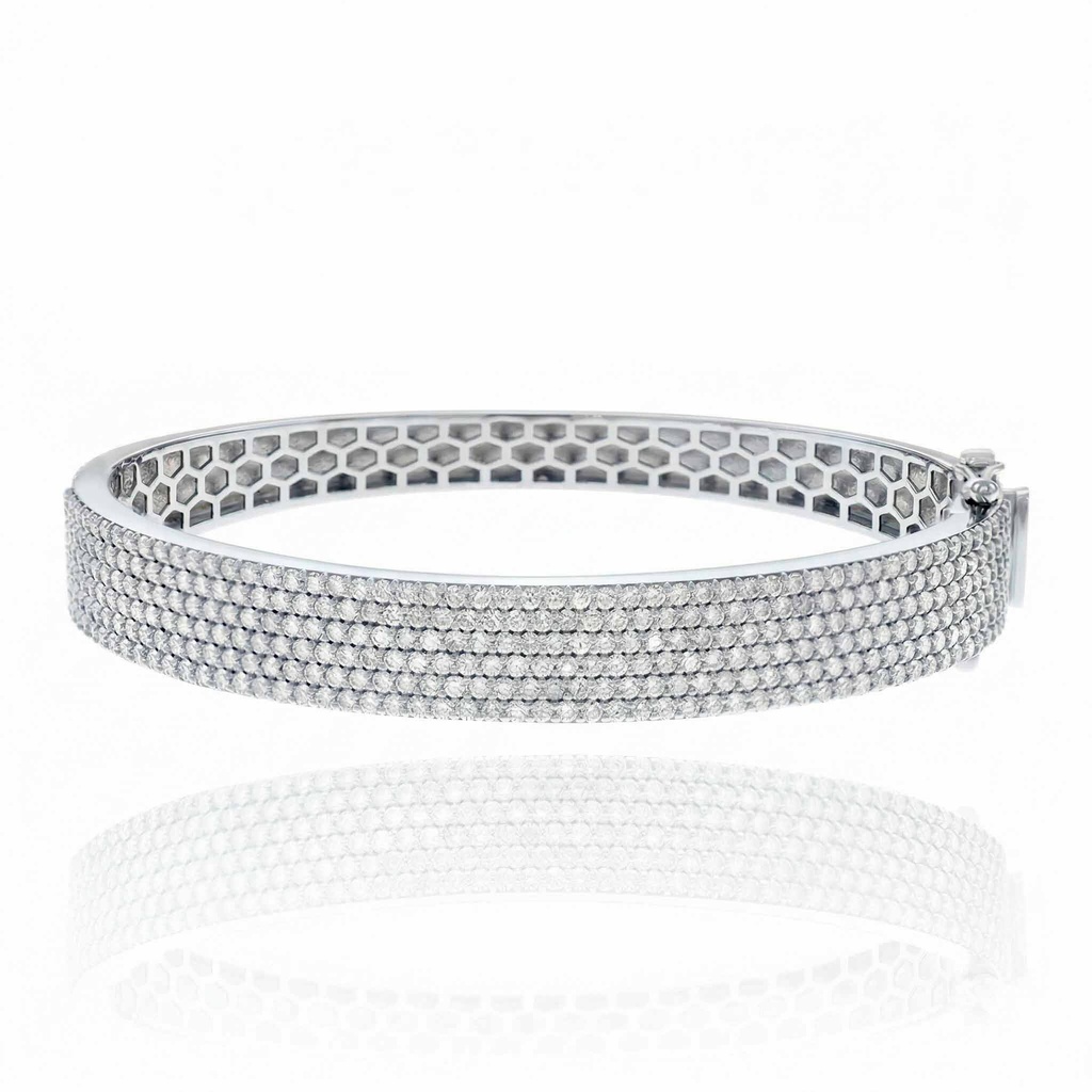 [073150] BRACELETE 9MM PAVE DE 321 BRILHANTES 2,94CT H VS2 18,70G OURO BRANCO 18K - COLEÇAO PAVE