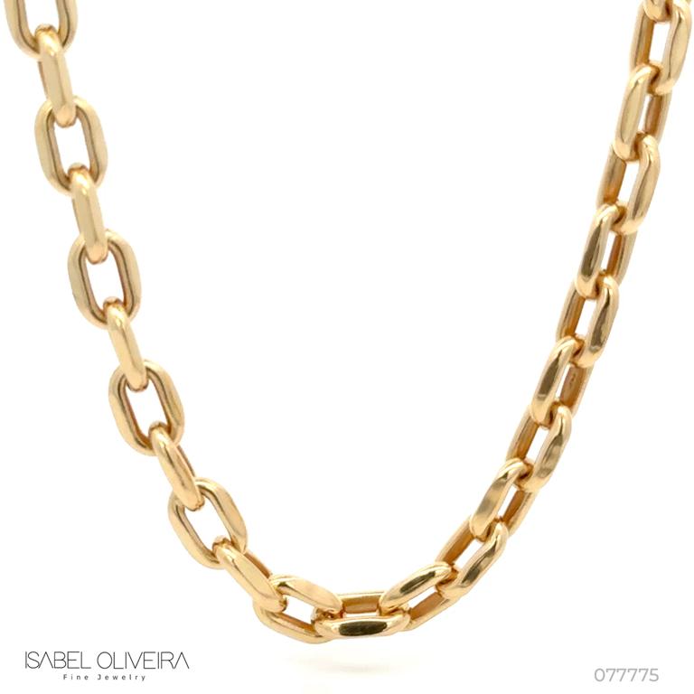 Corrente Elo Groumet GG com Fecho Gaveta 60CM 24,04G Ouro Amarelo 18K - Coleçao Elos Power