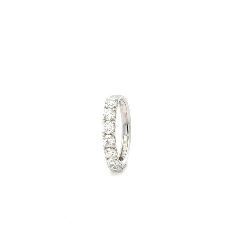 15-MEIA Aliança 7 Brilhantes 1,12CT H VS2 3,35G Ouro Branco 18K - Coleçao Soulmates