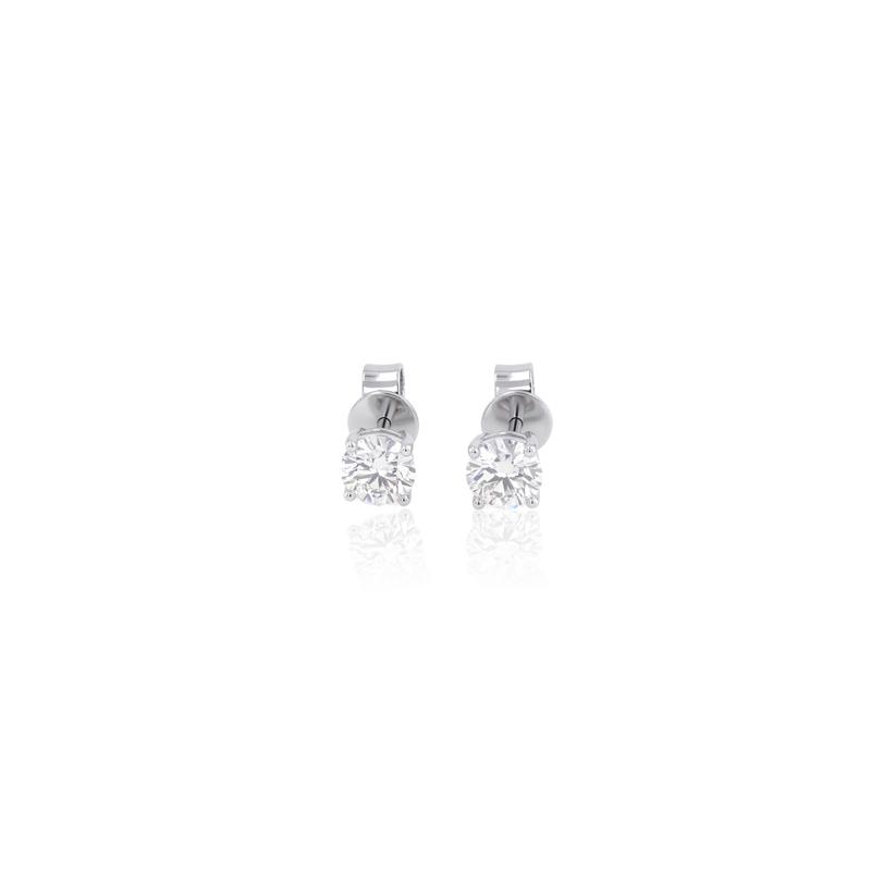 50-BRINCO Solitario 2 Brilhantes 1,00CT G VS1/VVS2 1,81G Ouro Branco 18K - Certificados Egl 1701938130/1701936431 - Coleçao Only You