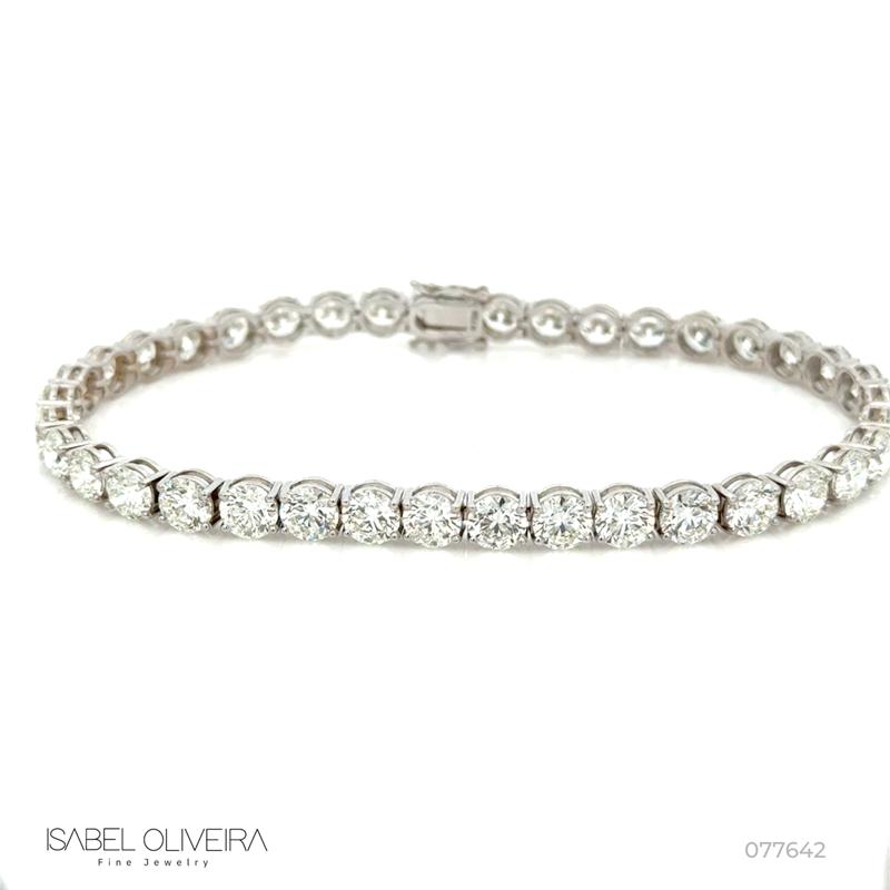 70-Pulseira Riviera 38 Brilhantes 26,71ct g VS1 23cm 21,51g Ouro Branco 18k - Certificados EGL - Coleção Rivieras