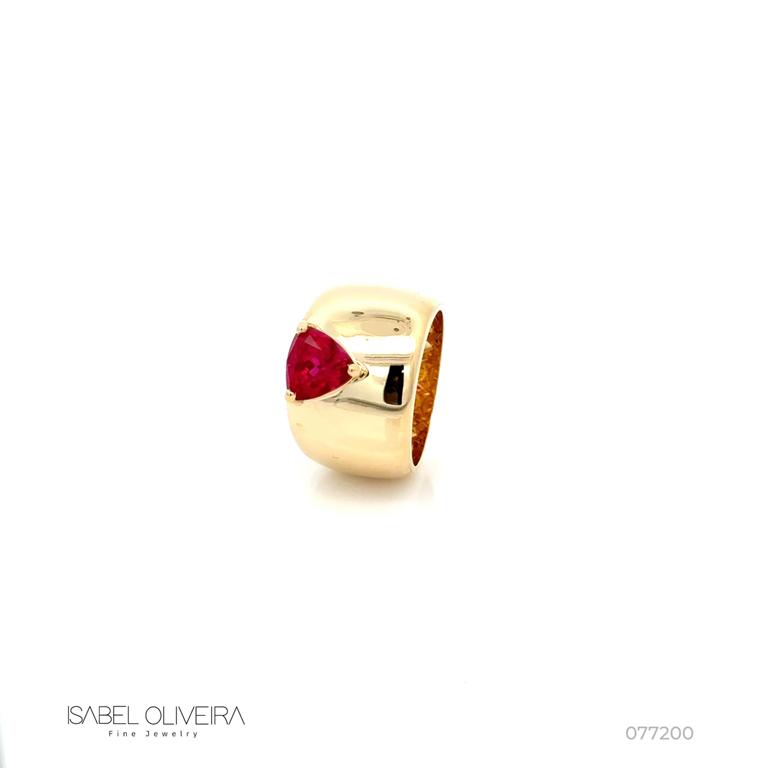 Anel Bombe Rubelita Trillion 1,74CT 9,17G Ouro Amarelo 18K - Coleçao Rubelita