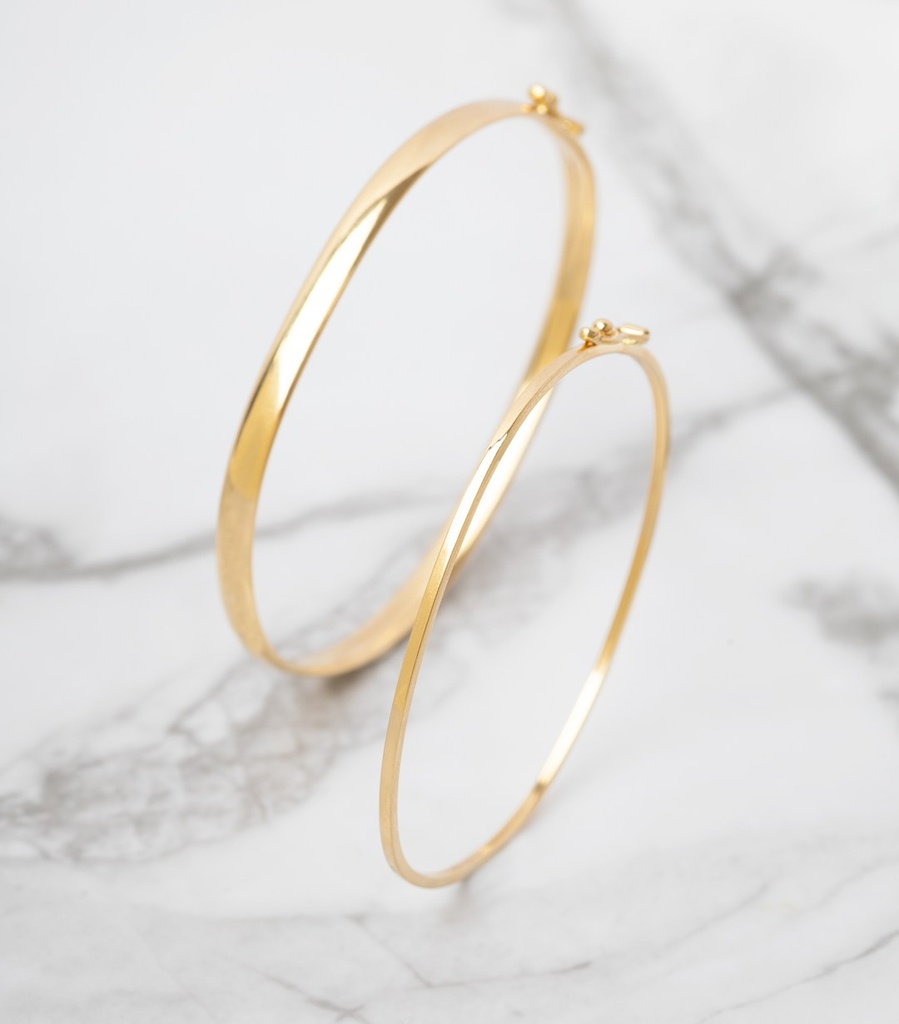 [068414] Bracelete Infantil Oco Fio Reto 1,30mm 1,57g Ouro Amarelo 18k - Coleção Kids