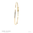 Bracelete Infantil Oco Fio Reto 1,30mm 1,57g Ouro Amarelo 18k - Coleção Kids