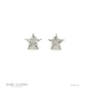Brinco Estrela 10 Diamantes 1,75CT 2,57G Ouro Branco 18K - Coleçao Laisa