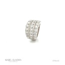 Anel 5 Faixas 110 Brilhantes 4,73ct 8,88g Ouro Branco 18k - Coleção Laisa