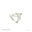 Anel Onda 7 Diamantes Gota 2,29CT 5 Emerald 1,43CT 1 Navete 0,13CT 14 Brilhantes 0,85CT 7,28G Ouro Branco 18K - Coleçao Laisa