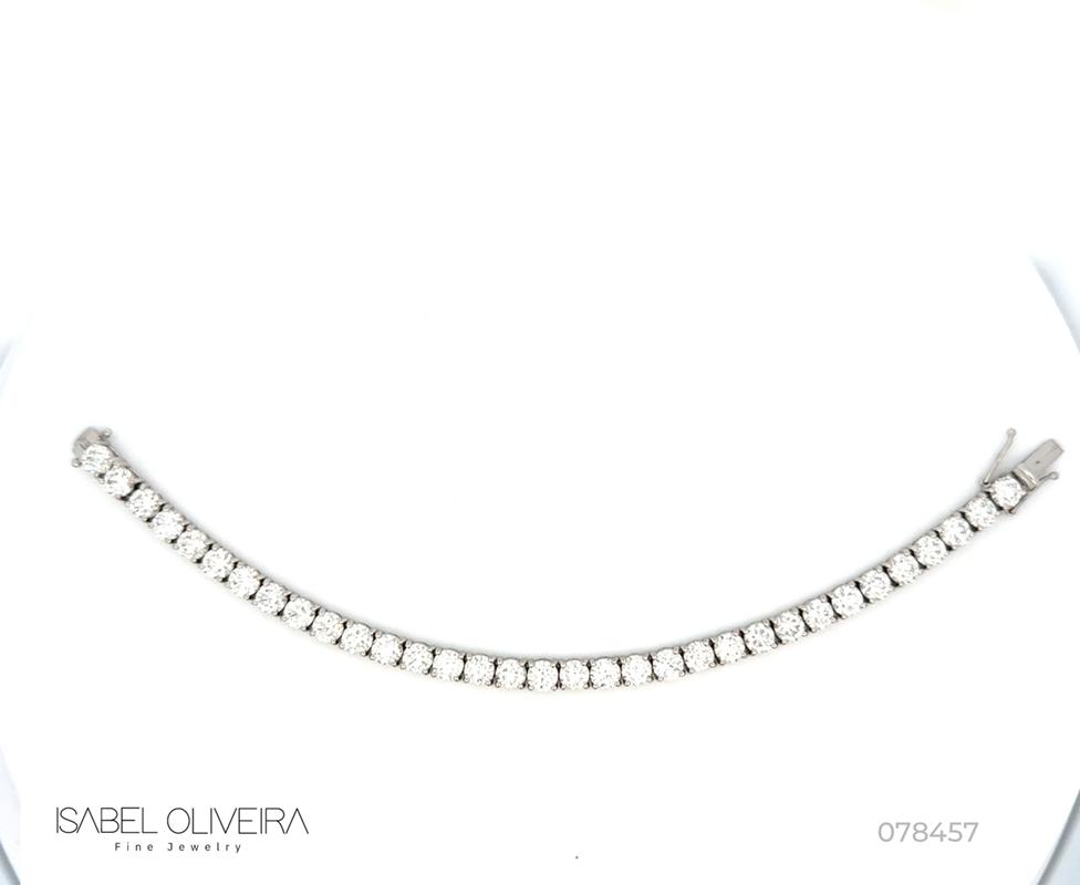 50-PULSEIRA RIVIERA 31 BRILHANTES 15,81CT 17CM 18,61G OURO BRANCO 18K - COLEÇAO RIVIERAS