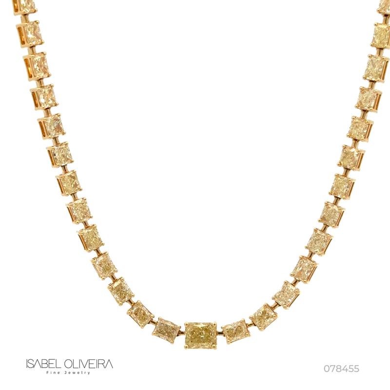 Colar Riviera 79 Diamantes Fancy 23,70CT 45CM 30,22G Ouro Amarelo 18K - Coleçao Rivieras
