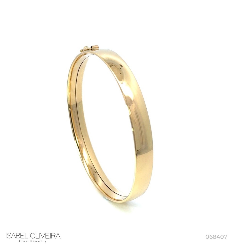 [068407] Bracelete Oco Meia Cana 8mm 9,00g Ouro Amarelo 18k - Coleção Minimalista