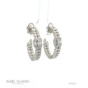 Argola 16 Diamantes Baguetes 0,41CT 6 Gotas 0,43CT 98 Brilhantes 2,37CT 7,87G Ouro Branco 18K - Coleçao Onassis