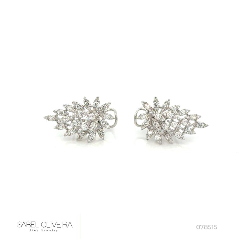 Earcuff 120 Brilhantes 1,41CT 5,0G Ouro Branco 18K - Coleçao Laisa