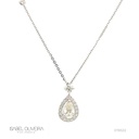 Colar 1 Diamante Gota 0,44CT 23 Brilhantes 0,38CT 43CM 2,26G Ouro Branco 18K - Coleçao Laisa