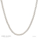 1,5-COLAR Riviera Coroa 158 Brilhantes 2,52CT 43CM 11,21G Ouro Branco 18K - Coleçao Rivieras