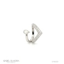 Anel V 1 Diamante Gota 0,41CT 93 Brilhantes 0,97CT 3,44G Ouro Branco 18K - Coleçao Laisa