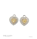 Brinco 2 Diamantes Coraçao 1,18CT 114 Brilhantes 1,80CT 4,82G Ouro Branco e Amarelo 18K - Coleçao Laisa