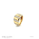 Anel Segmentos 46 Brilhantes 1,10CT 6,35G Ouro Amarelo 18K - Coleçao Laisa