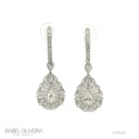 Brinco Pendurado 4 Diamantes Gota 0,77ct 134 Brilhantes 2,03ct 6,55g Ouro Branco 18k - Coleção Laisa