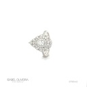 Anel 1 Diamante Gota 0,24ct 74 Brilhantes 1,07ct 4,15g Ouro Branco 18k - Coleção Laisa