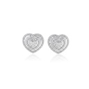 Brinco Coraçao 127 Diamantes Baguetes 0,65CT 180 Brilhantes 0,46CT 4,95G Ouro Branco 18K - Coleçao Pizza