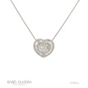 Colar Coração 60 Diamantes Baguetes 0,35ct 90 Brilhantes 0,23ct 43cm 3,44g Ouro Branco 18k - Coleção Laisa