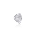 Anel Coração 62 Diamantes Trapézio 0,34ct 104 Brilhantes 0,35ct 3,30g Ouro Branco 18k - Coleção Laisa