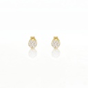 Brinco Botão 4,90mm com 14 Diamantes 0,23ct em Ouro Amarelo 18k