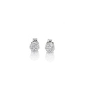 Brinco Botão 6,35mm com 14 Diamantes 0,46ct em Ouro Branco 18k
