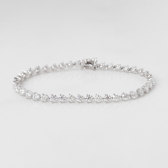 [075323] 18-Pulseira Riviera 40 Brilhantes 7,12ct 18cm 8,18g Ouro Branco 18k - Coleção Rivieras