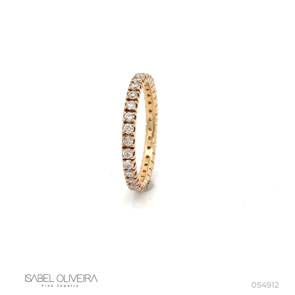 [054912] 2-Aliança Inteira 31 Brilhantes 0,75ct H/i SI1 2,10g Ouro Amarelo 18k - Coleção Soulmates