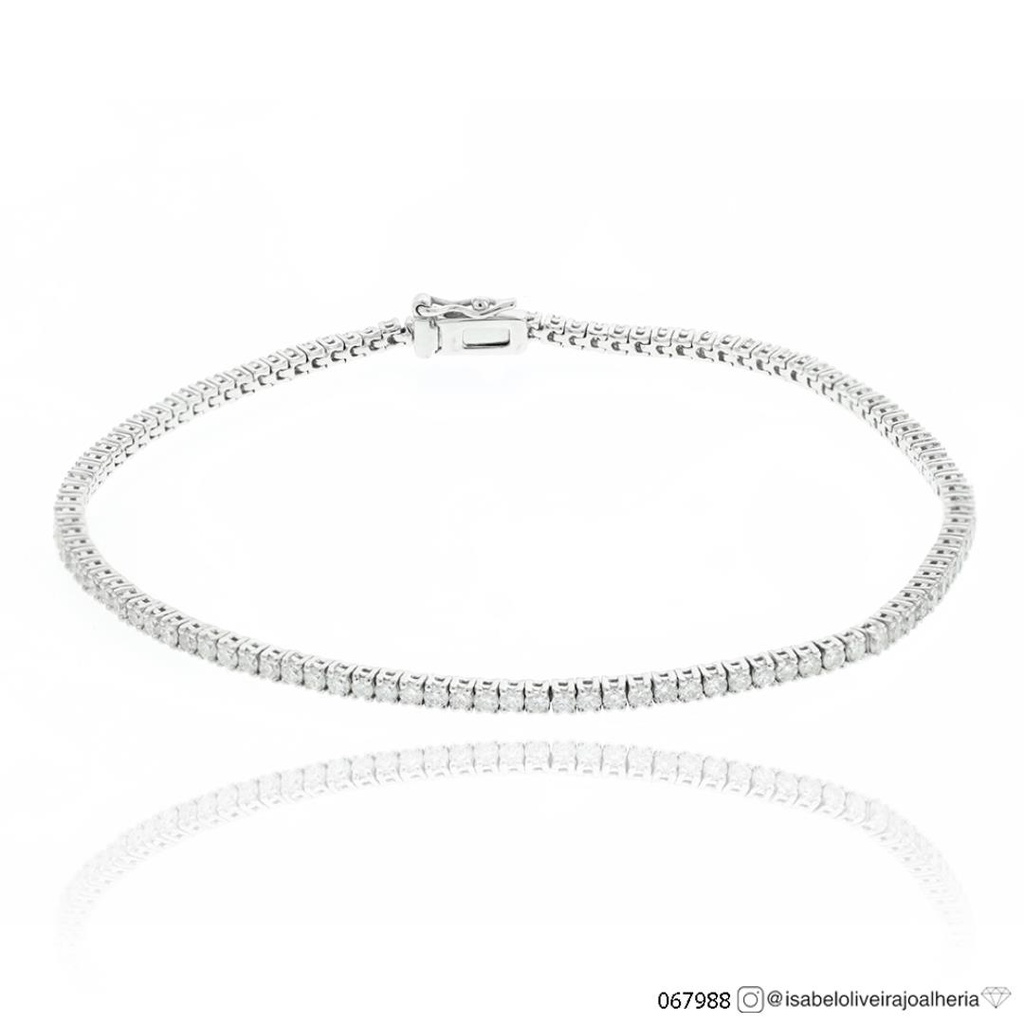 [067988] 2-Pulseira Riviera 110 Brilhantes 1,99ct 6,80g Ouro Branco 18k - Coleção Rivieras