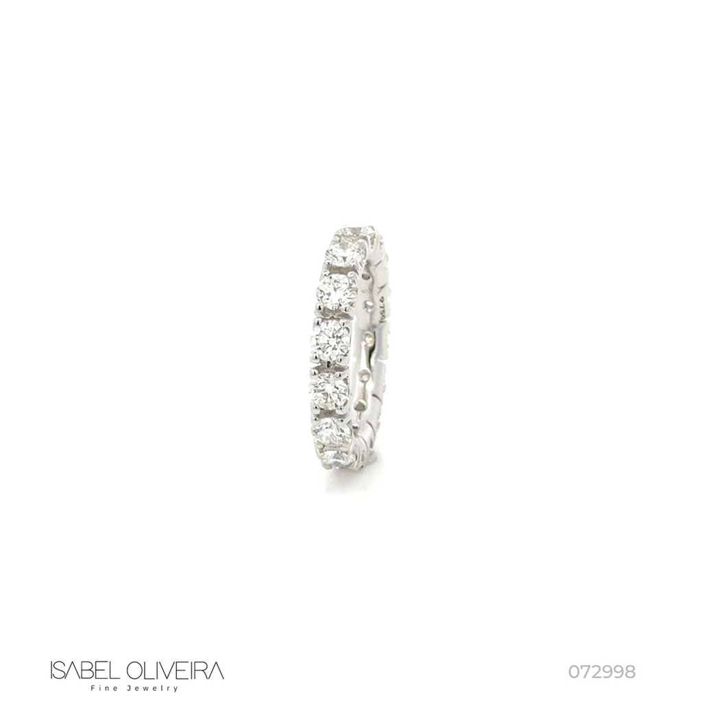 [072998] 20-Alianca Inteira 15 Brilhantes 3,37ct H VS2 4,92g Ouro Branco 18k - Coleção Soulmates