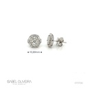 Brinco 10 Diamantes Navetes e Carré 0,94ct 12 Trapézio 0,50ct 12 Brilhantes 0,21ct 3,0g Ouro Branco 18k - Coleção Laisa