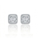 Brinco 12 Diamantes Baguetes 0,93ct 64 Brilhantes 0,39ct 4,45g Ouro Branco 18k - Coleção Onassis