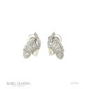 Brinco 2 Diamantes Gota 0,65ct 78 Brilhantes 1,31ct 4,74g Ouro Branco 18k - Coleção Laisa