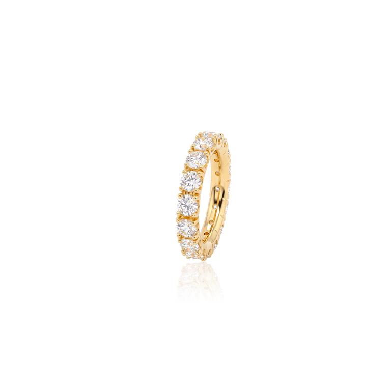 20-Alianca Inteira 16 Brilhantes 3,74ct H VS2 6,44g Ouro Amarelo 18k - Coleção Soulmates
