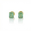 Brinco 2 Esmeraldas Brasileiras Octogonal 4,27ct em Ouro Amarelo 18k