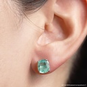 Brinco 2 Esmeraldas Colombianas Antique 4,0CT 3,10G Ouro Branco 18K - Coleçao Colombia Emerald