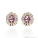 Brinco 2 Safiras Rosa Oval 2,27ct 60 Brilhantes 1,44ct 5,46g Ouro Rose 18k - Coleção True Colors