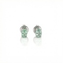 Brinco 2 Turmalinas Paraiba Oval 0,86ct 1,60g Ouro Branco 18k - Coleção Sara e Antonio