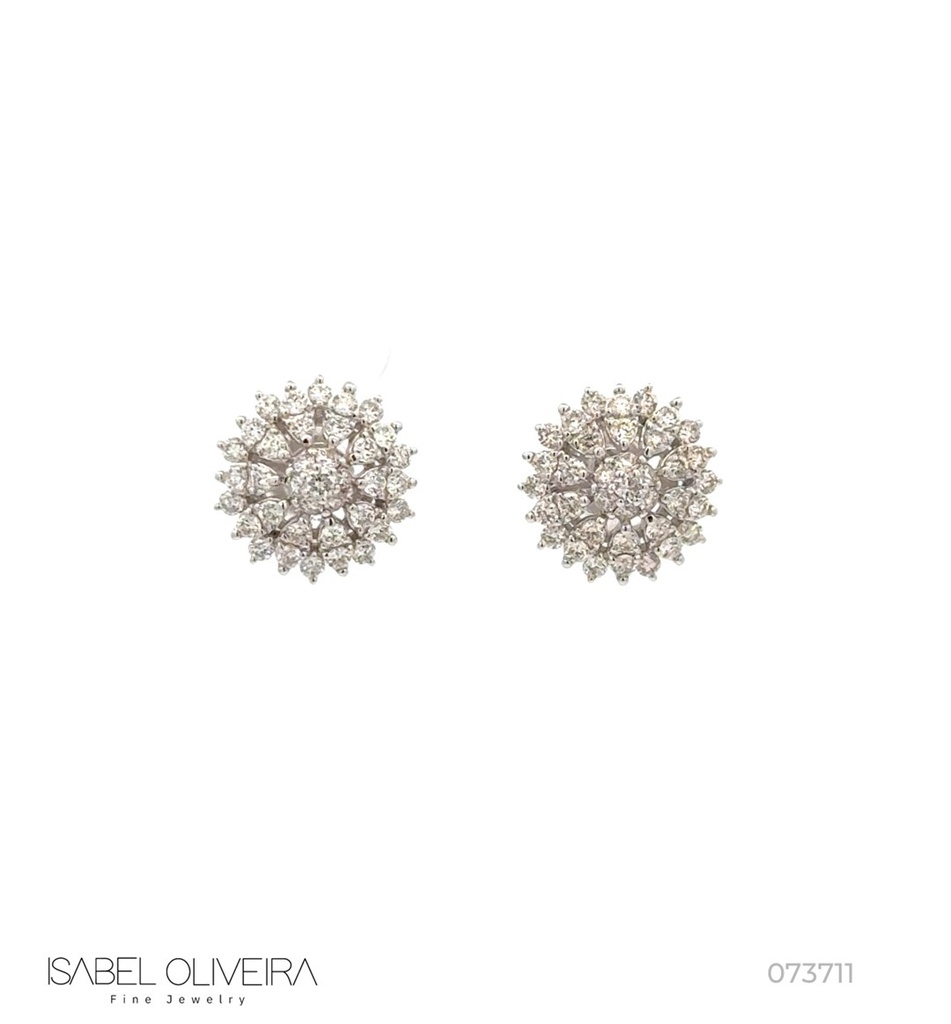 Brinco 74 Brilhantes 0,94ct 2,83g Ouro Branco 18k - Coleção Laisa