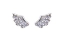 Brinco Asa 22 Zircônias Redondas 1mm 0,80g Ouro Branco 18k - Coleção Kids