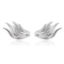 Brinco Asa 4,95g Ouro Branco 18k - Coleção Minimalista