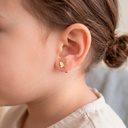 Brinco Borboleta Lisa Concava 0,55G Ouro Amarelo 18K - Coleçao Kids